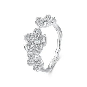 (imagine pentru) Inel de stil Pandora plin cu flori - BSR447