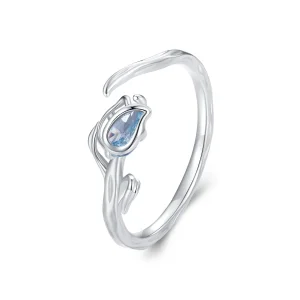 (imagine pentru) Inel deschis în stil Pandora cu floare de lalele - BSR465-E