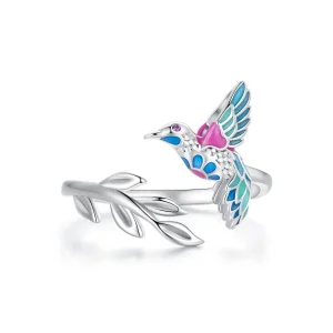 (imagine pentru) Inel deschis în stil Pandora cu pasărea Kingfisher - BSR483-E