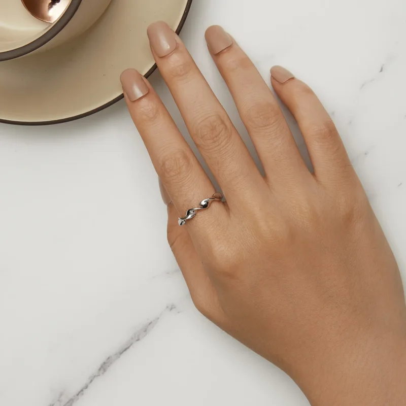 (imagine pentru) Inel din argint sterling, stil Pandora, cu design împletit - BSR468-E - Vizualizare 5