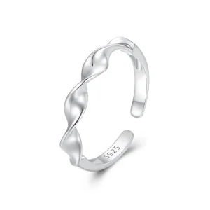 (imagine pentru) Inel din argint sterling, stil Pandora, cu design împletit - BSR468-E