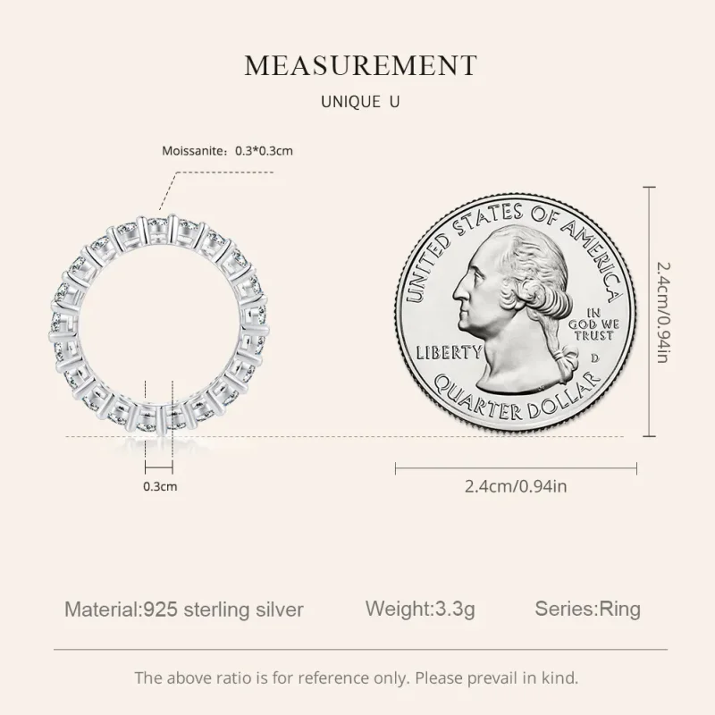 (imagine pentru) Inel Moissanite Pandora Style Lucitor (Un certificat) - MSR020 - Vizualizare 3