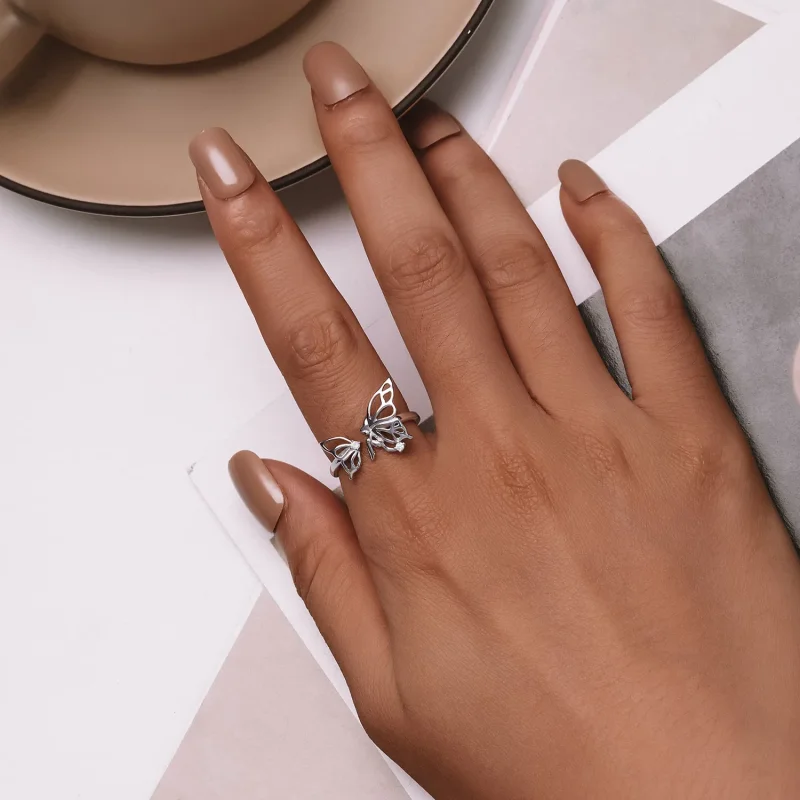 (imagine pentru) Inel Pandora stil fluture elf - BSR484-E - Vizualizare 5