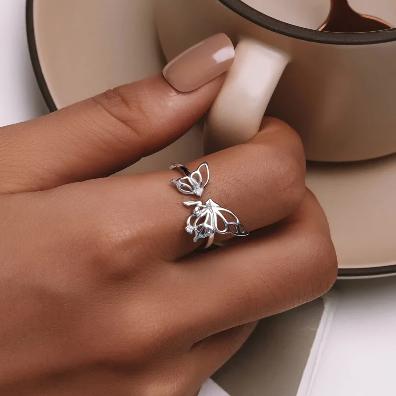 (imagine pentru) Inel Pandora stil fluture elf - BSR484-E - Vizualizare 6