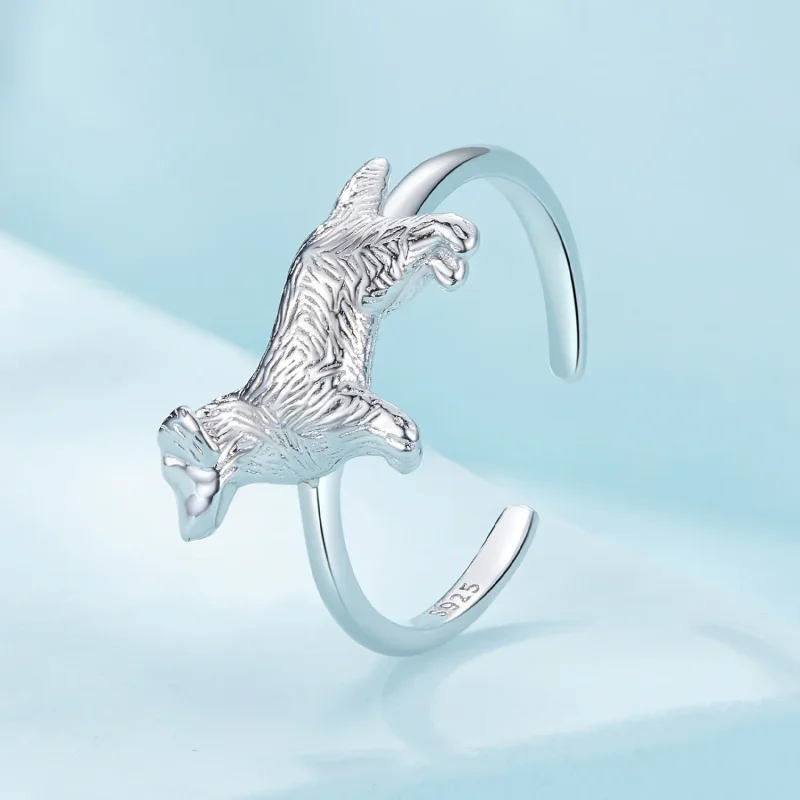 (imagine pentru) Inel Pandora stil mic cu un cercel Golden Retriever - SCR952 - Vizualizare 2