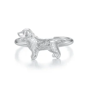 (imagine pentru) Inel Pandora stil mic cu un cercel Golden Retriever - SCR952