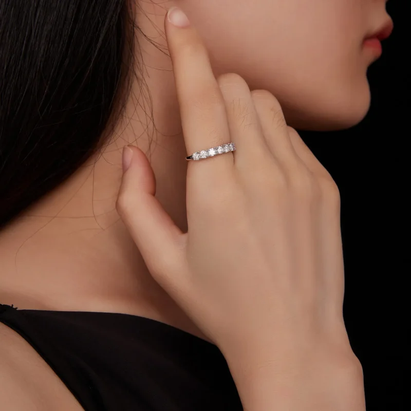(imagine pentru) Inel Pandora Style cu model Moissanite (Un certificat) - MSR015 - Vizualizare 6