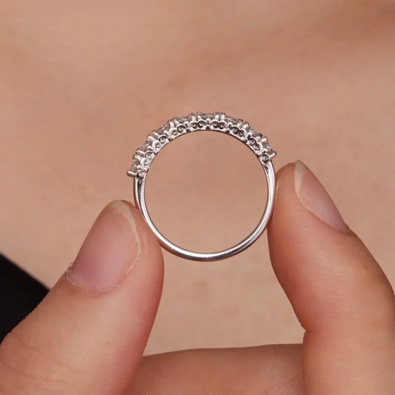 (imagine pentru) Inel Pandora Style cu model Moissanite (Un certificat) - MSR015 - Vizualizare 7