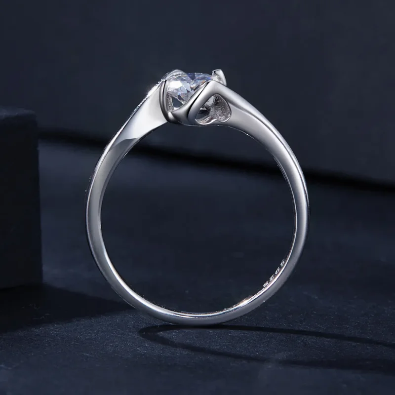 (imagine pentru) Inel Pandora Style cu Moissanite de 0.5 Ct (Un Certificat) - MSR040 - Vizualizare 3