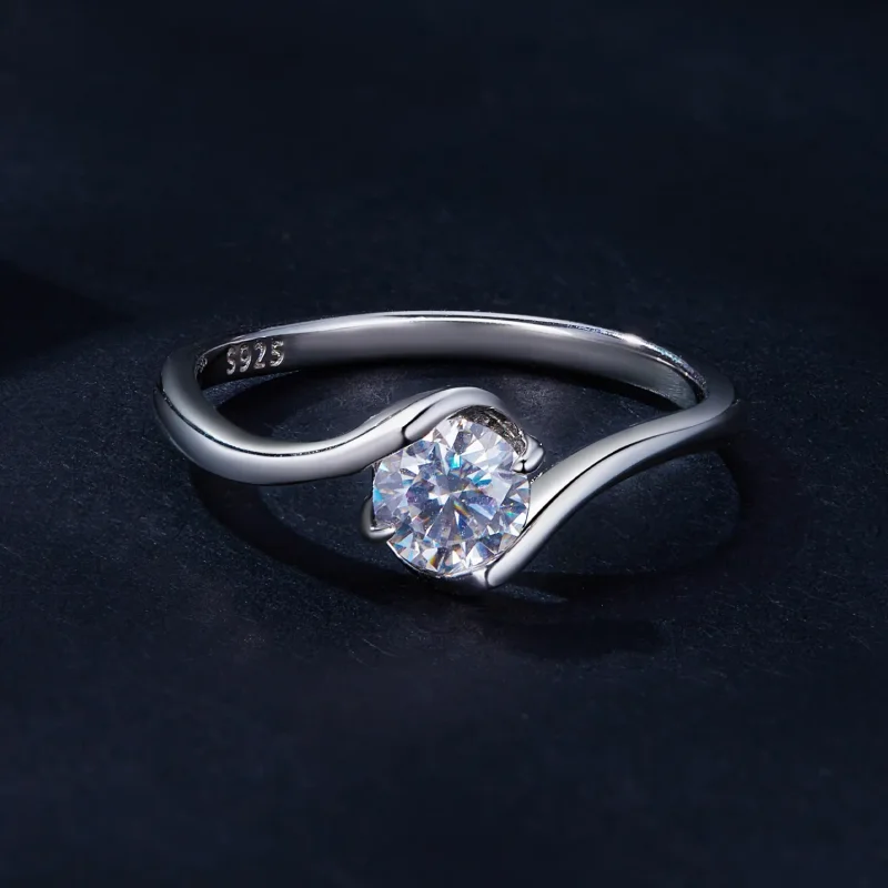 (imagine pentru) Inel Pandora Style cu Moissanite de 0.5 Ct (Un Certificat) - MSR040 - Vizualizare 4
