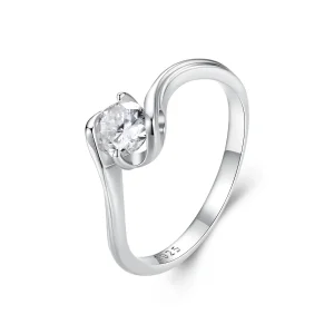 (imagine pentru) Inel Pandora Style cu Moissanite de 0.5 Ct (Un Certificat) - MSR040