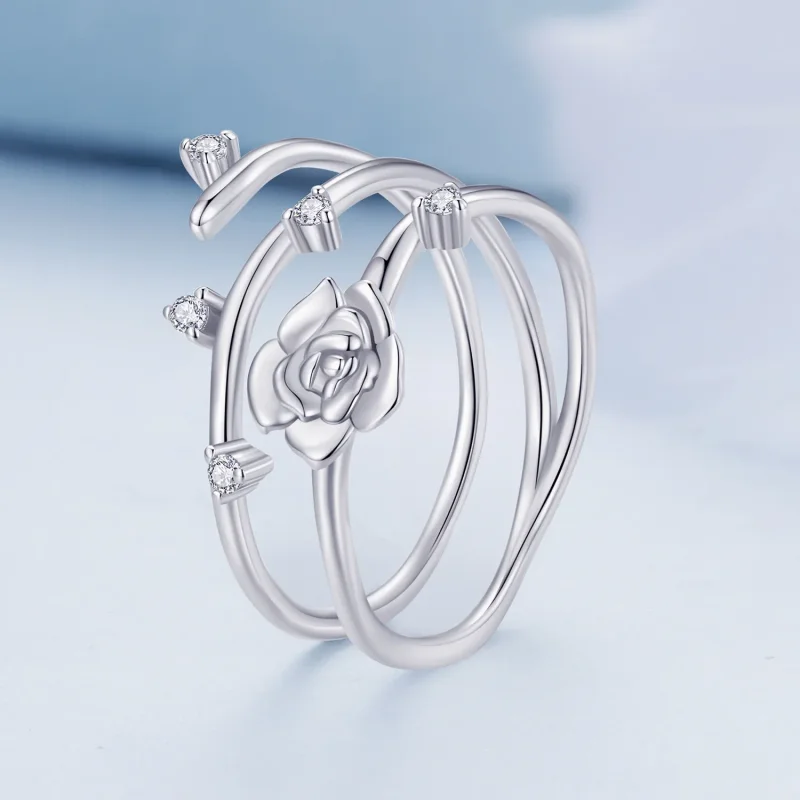(imagine pentru) Inel personalizat în stil Pandora, cu design versatil de viță de trandafir - BSR - Vizualizare 2