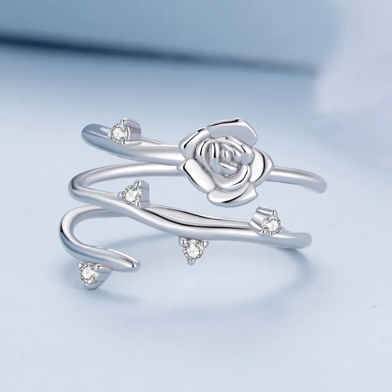 (imagine pentru) Inel personalizat în stil Pandora, cu design versatil de viță de trandafir - BSR - Vizualizare 3