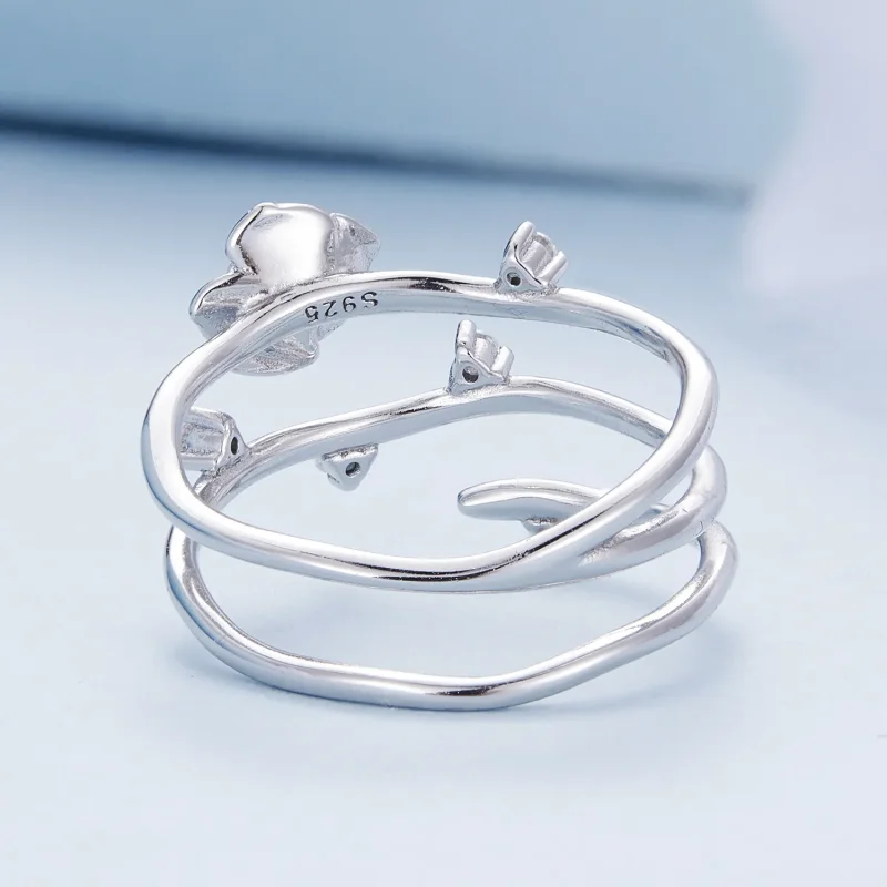 (imagine pentru) Inel personalizat în stil Pandora, cu design versatil de viță de trandafir - BSR - Vizualizare 4