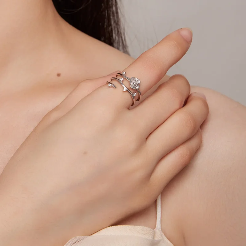 (imagine pentru) Inel personalizat în stil Pandora, cu design versatil de viță de trandafir - BSR - Vizualizare 5
