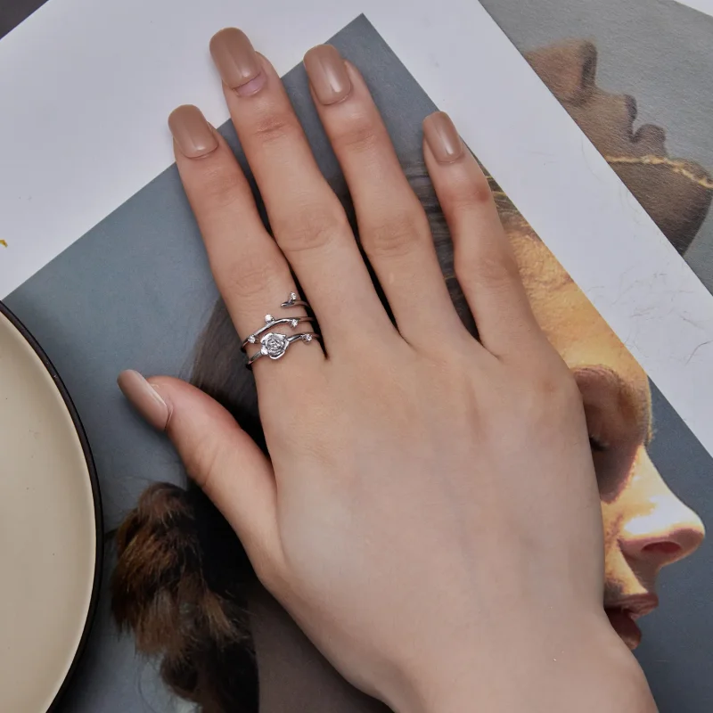 (imagine pentru) Inel personalizat în stil Pandora, cu design versatil de viță de trandafir - BSR - Vizualizare 6
