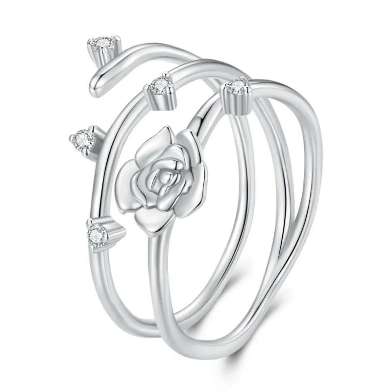 (imagine pentru) Inel personalizat în stil Pandora, cu design versatil de viță de trandafir - BSR - Vizualizare 8
