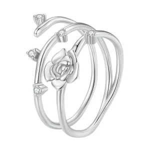 (imagine pentru) Inel personalizat în stil Pandora, cu design versatil de viță de trandafir - BSR404