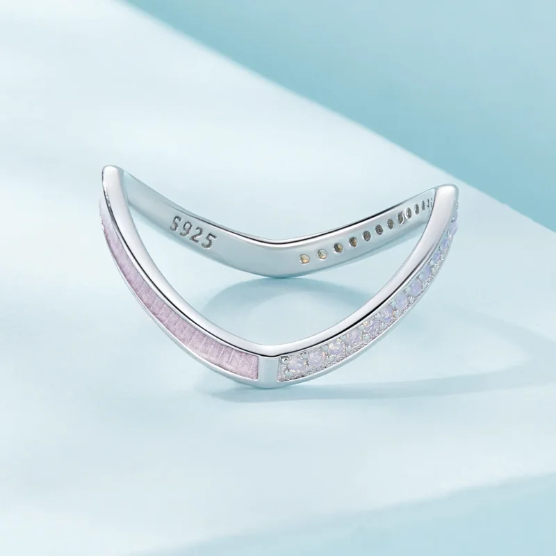 (imagine pentru) Inel stil Pandora cu forma de os dorință roz - SCR945-PK - Vizualizare 3