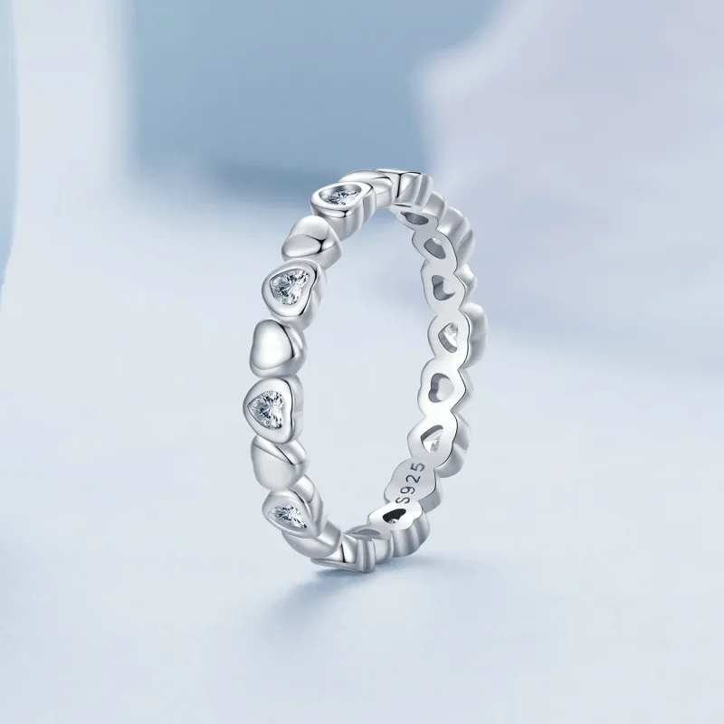 (imagine pentru) Inel stil Pandora cu inimioare - BSR421 - Vizualizare 2