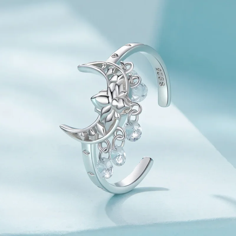 (imagine pentru) Inel stil Pandora cu lună și lotus - SCR955 - Vizualizare 2