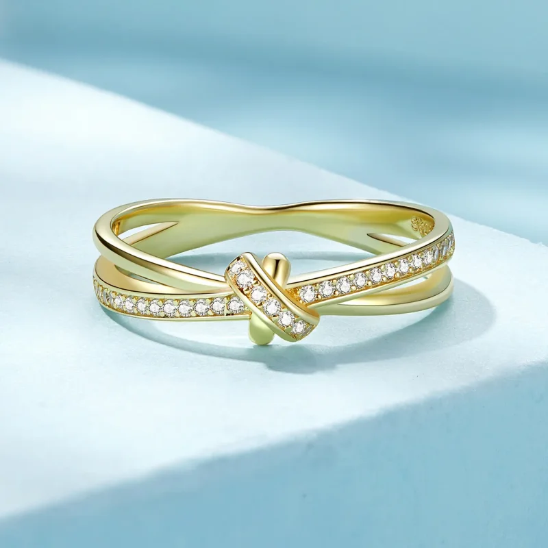 (imagine pentru) Inel stil Pandora cu nod aurit - SCR896-B - Vizualizare 3