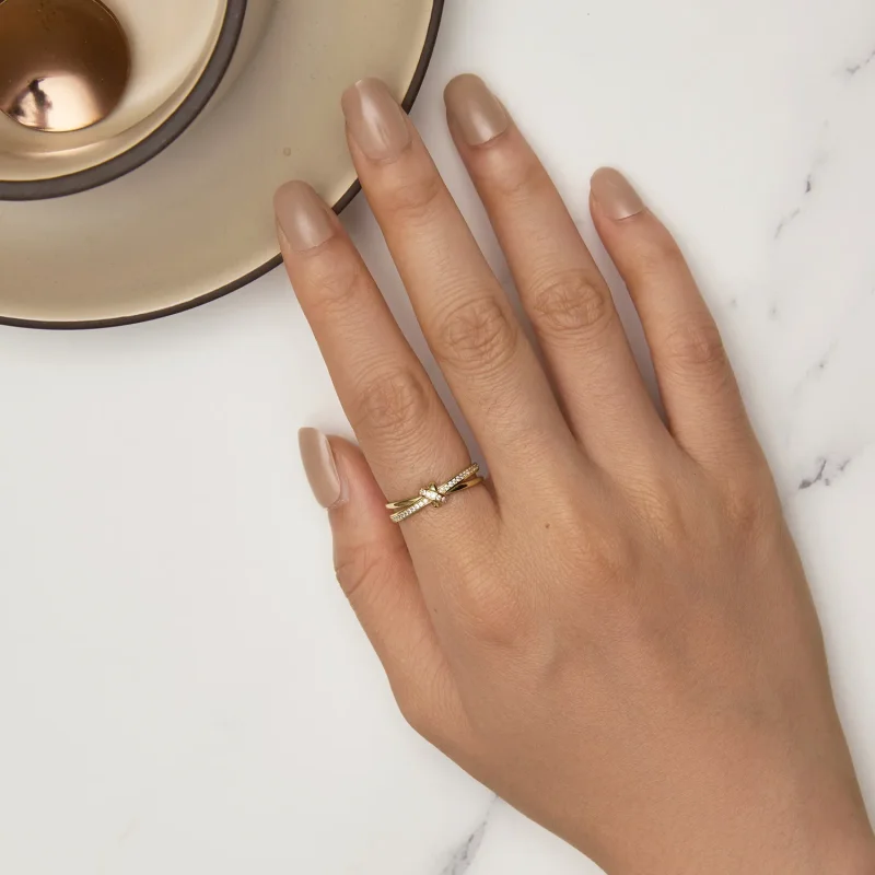 (imagine pentru) Inel stil Pandora cu nod aurit - SCR896-B - Vizualizare 5