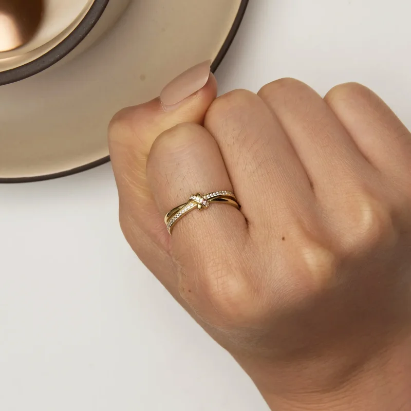 (imagine pentru) Inel stil Pandora cu nod aurit - SCR896-B - Vizualizare 6