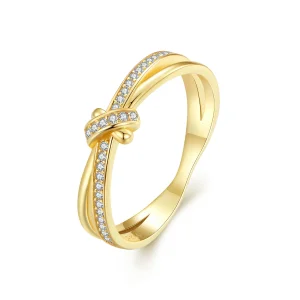 (imagine pentru) Inel stil Pandora cu nod aurit - SCR896-B