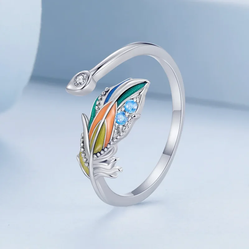 (imagine pentru) Inel stil Pandora cu pene - BSR469-E - Vizualizare 2