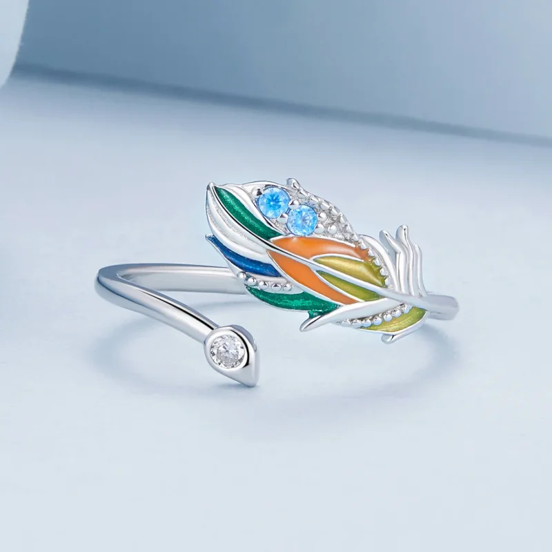(imagine pentru) Inel stil Pandora cu pene - BSR469-E - Vizualizare 3