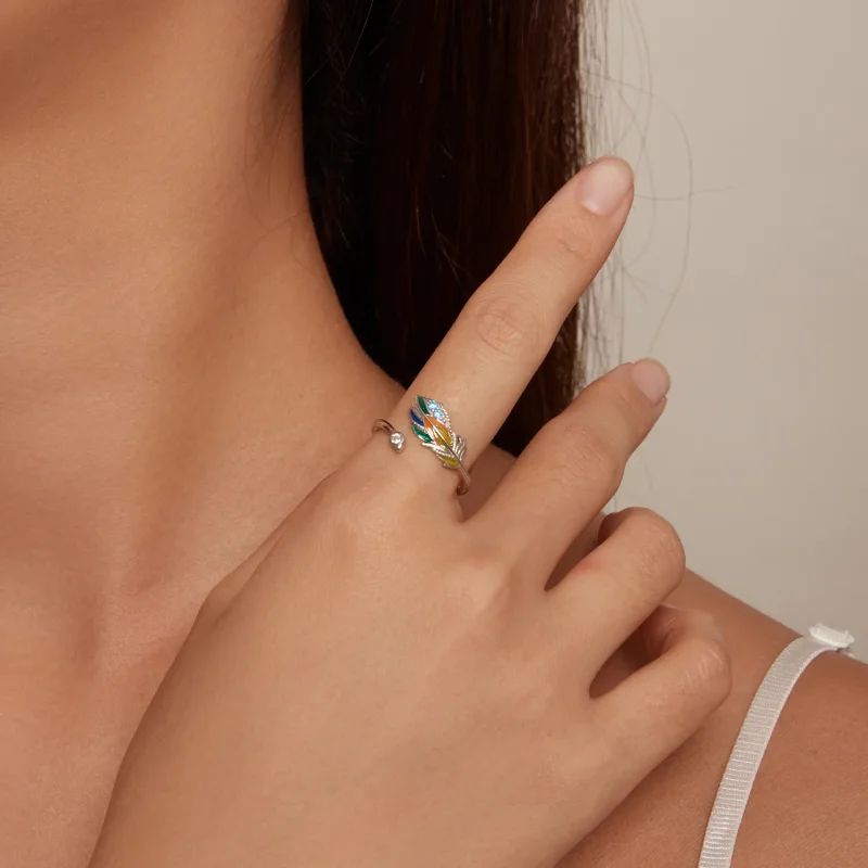 (imagine pentru) Inel stil Pandora cu pene - BSR469-E - Vizualizare 4