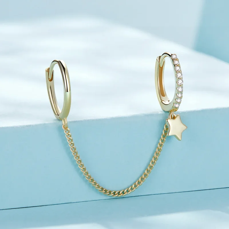 (imagine pentru) Lanțul de siguranță Astropath Golden în stil Pandora - SCE914-B - Vizualizare 2