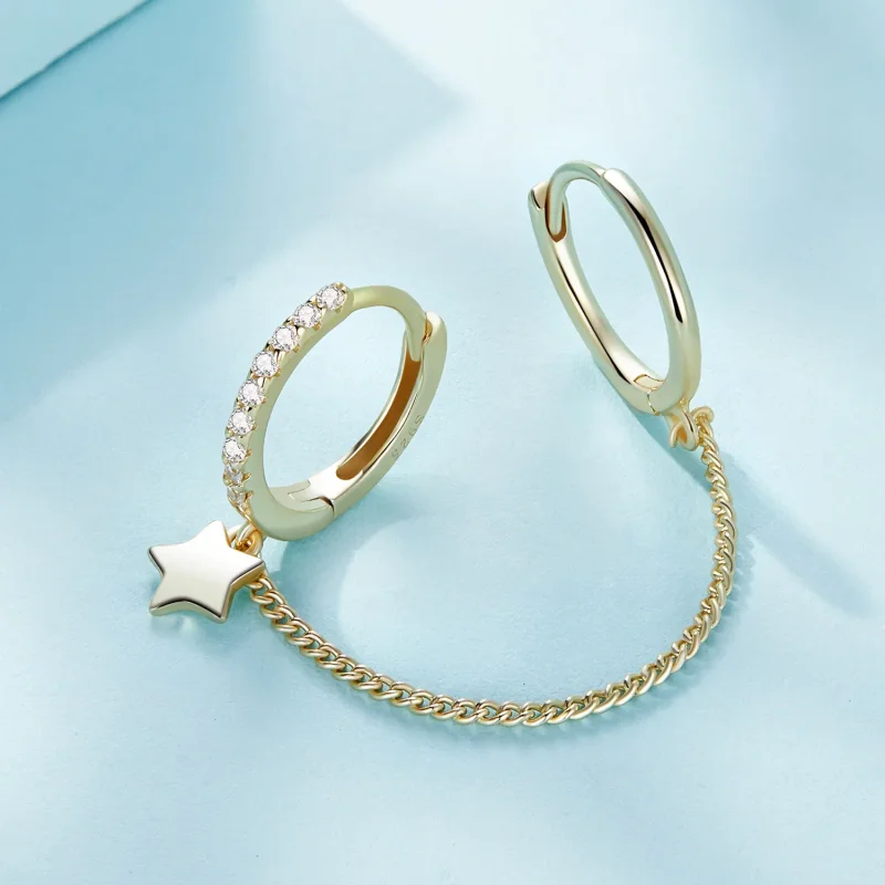 (imagine pentru) Lanțul de siguranță Astropath Golden în stil Pandora - SCE914-B - Vizualizare 3