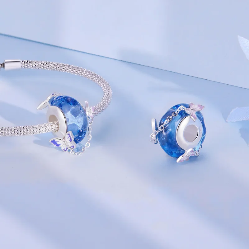 (imagine pentru) Pandantiv cu franjuri în stil Pandora, model fluture - SCC2461 - Vizualizare 4