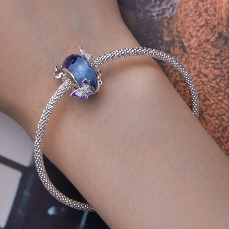 (imagine pentru) Pandantiv cu franjuri în stil Pandora, model fluture - SCC2461 - Vizualizare 6