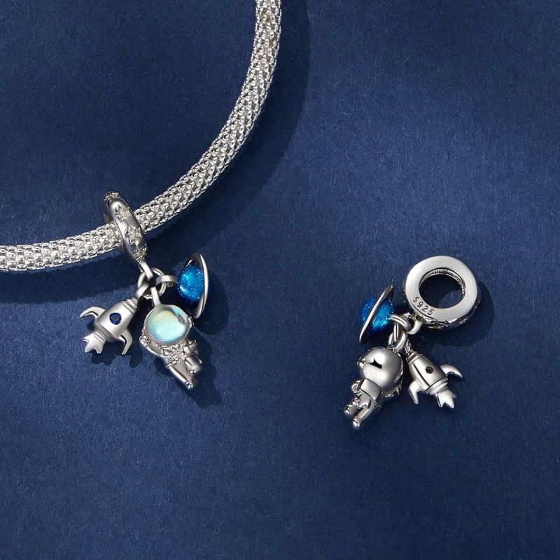 (imagine pentru) Pandantiv stil Pandora Astronaut Dangle - BSC791 - Vizualizare 4