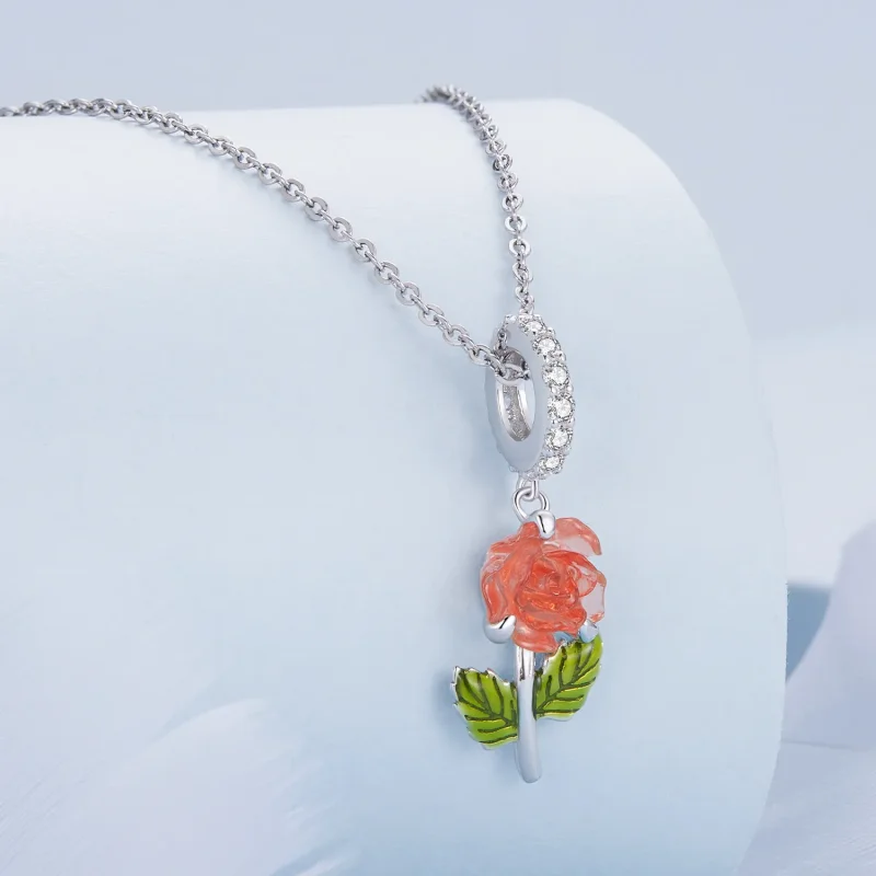 (imagine pentru) Pandantiv stil Pandora cu cristal roz - BSC824-OG - Vizualizare 2