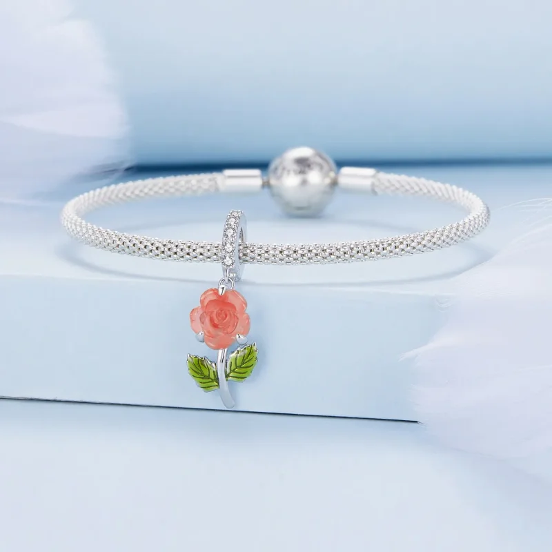 (imagine pentru) Pandantiv stil Pandora cu cristal roz - BSC824-OG - Vizualizare 3