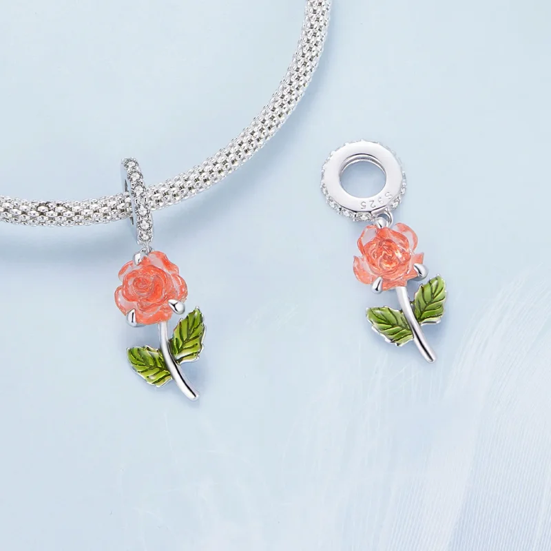 (imagine pentru) Pandantiv stil Pandora cu cristal roz - BSC824-OG - Vizualizare 4