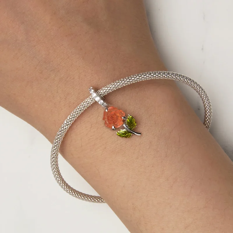 (imagine pentru) Pandantiv stil Pandora cu cristal roz - BSC824-OG - Vizualizare 6