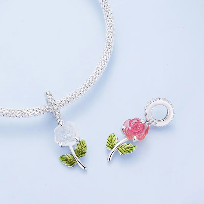(imagine pentru) Pandantiv stil Pandora cu cristal roz - BSC824 - Vizualizare 4