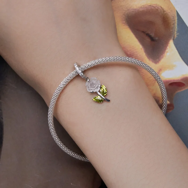 (imagine pentru) Pandantiv stil Pandora cu cristal roz - BSC824 - Vizualizare 5