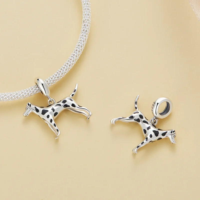 (imagine pentru) Pandantiv stil Pandora cu model Dalmatian - BSC798 - Vizualizare 4