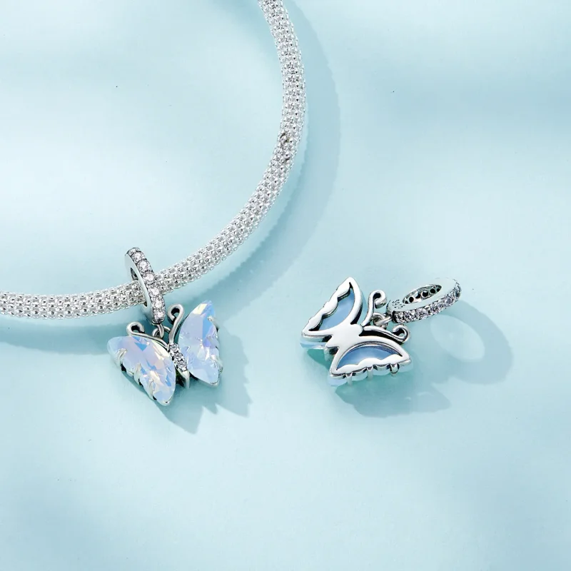 (imagine pentru) Pandora Stil Albastru Aurora Fluture Dangle - SCC2305 - Vizualizare 4