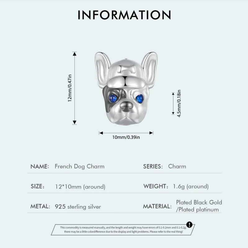 (imagine pentru) Pandora Stil Bulldog Francez Breloc - SCC2588 - Vizualizare 4