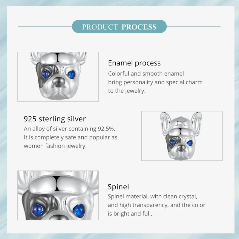 (imagine pentru) Pandora Stil Bulldog Francez Breloc - SCC2588 - Vizualizare 6