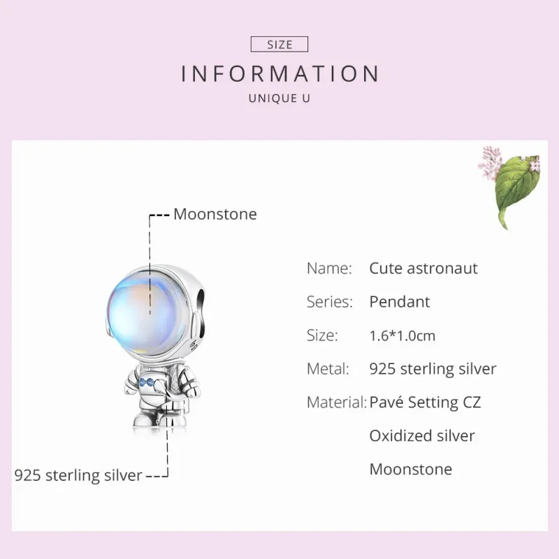 (imagine pentru) Pandora Stil Charm cu Astronaut Sensibil la Căldură - BSC578 - Vizualizare 3