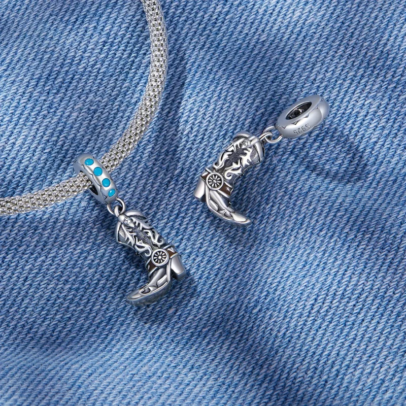 (imagine pentru) Pandora Stil Cizme de Piele Cowboy Dangle - SCC2566 - Vizualizare 4