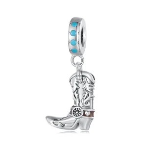 Pandora Stil Cizme de Piele Cowboy Dangle - SCC2566 (imagine pentru) Pandora Stil Cizme de Piele Cowboy Dangle - SCC2566